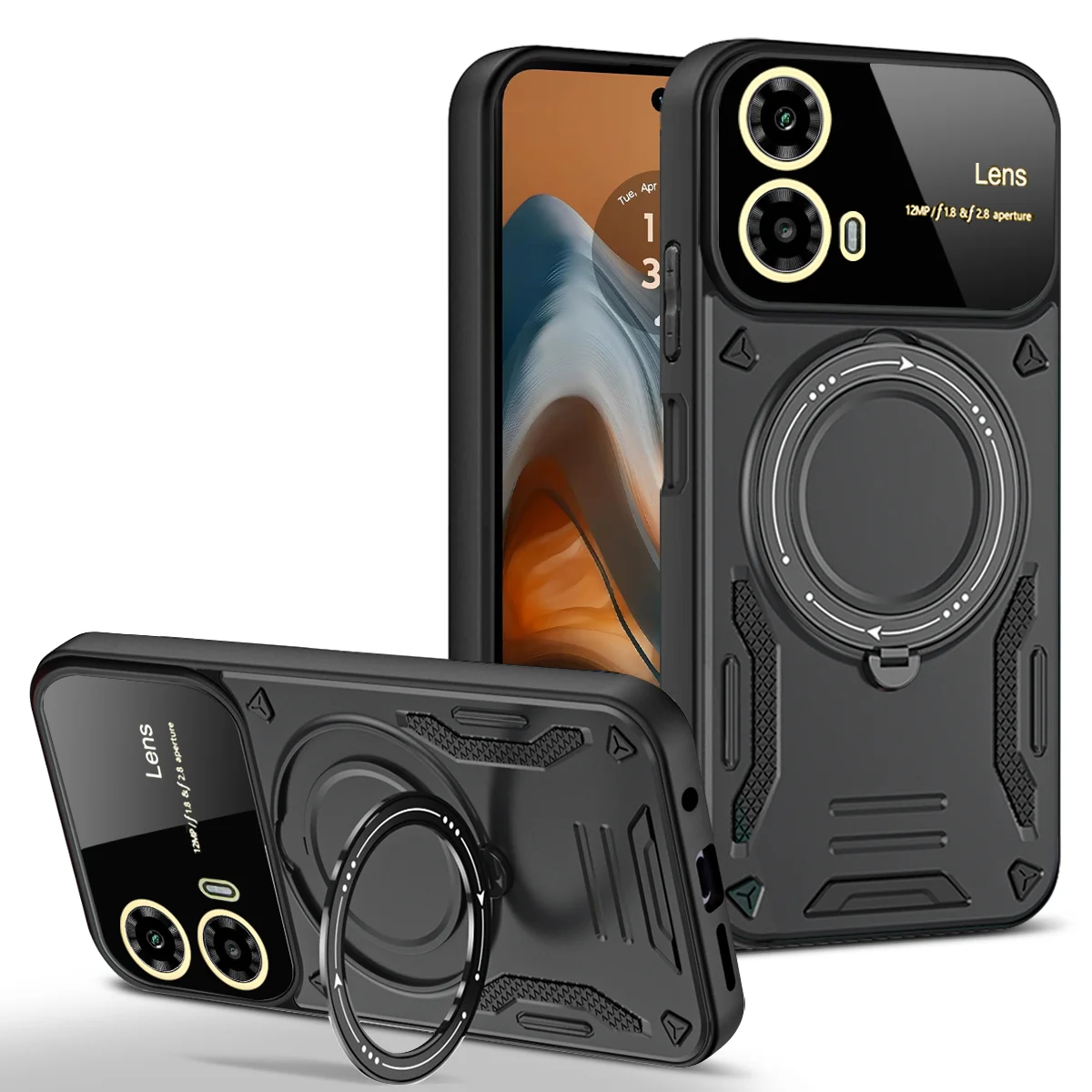 Enhanced Magnetic Stand Military Grade Shockproof Armor Case with Magsafe Compatibility