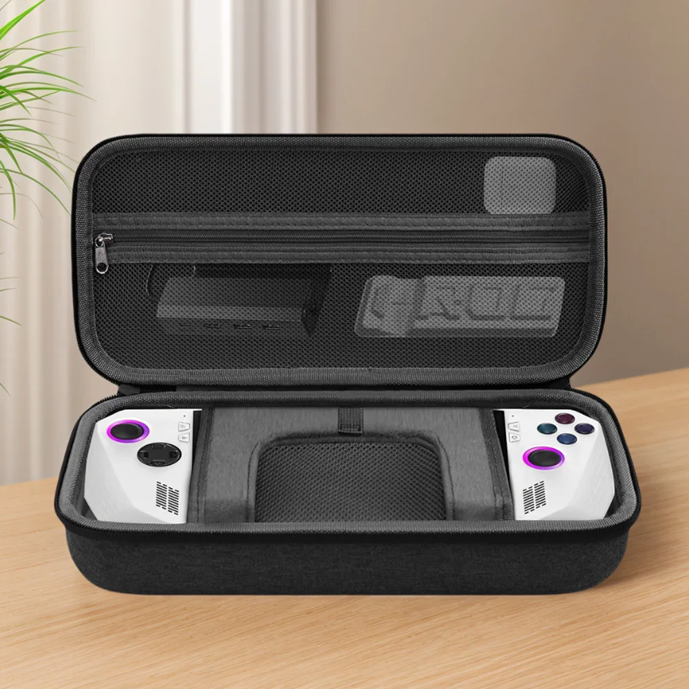 EVA Travel Protective Case with Accessory Pocket Portable Storage Bag Travel Carry Bag for Asus Rog Ally X/Rog Ally Game Console