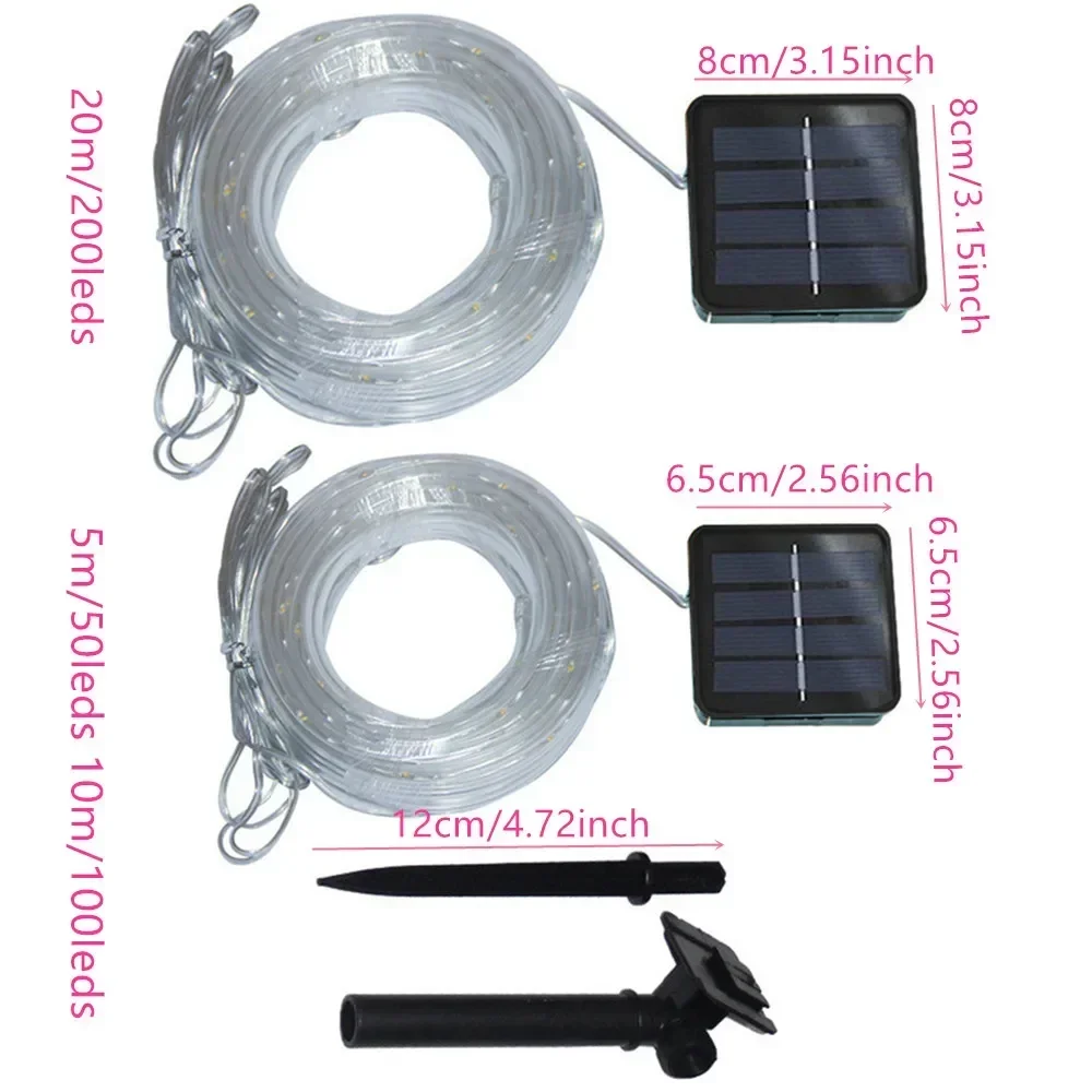 Waterproof Solar LED Rope Lights for Outdoor Garden Patio