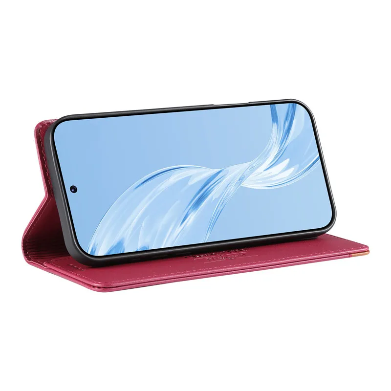 Leather Flip Phone Wallet Case with Magnetic Closure