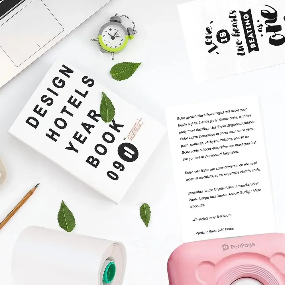 3Rolls Peripage Mini Printer Paper Sticker, Self-Adhesive Thermal Paper for PeriPage A6 Printer, Waterproof, Oilproof, BPA Free