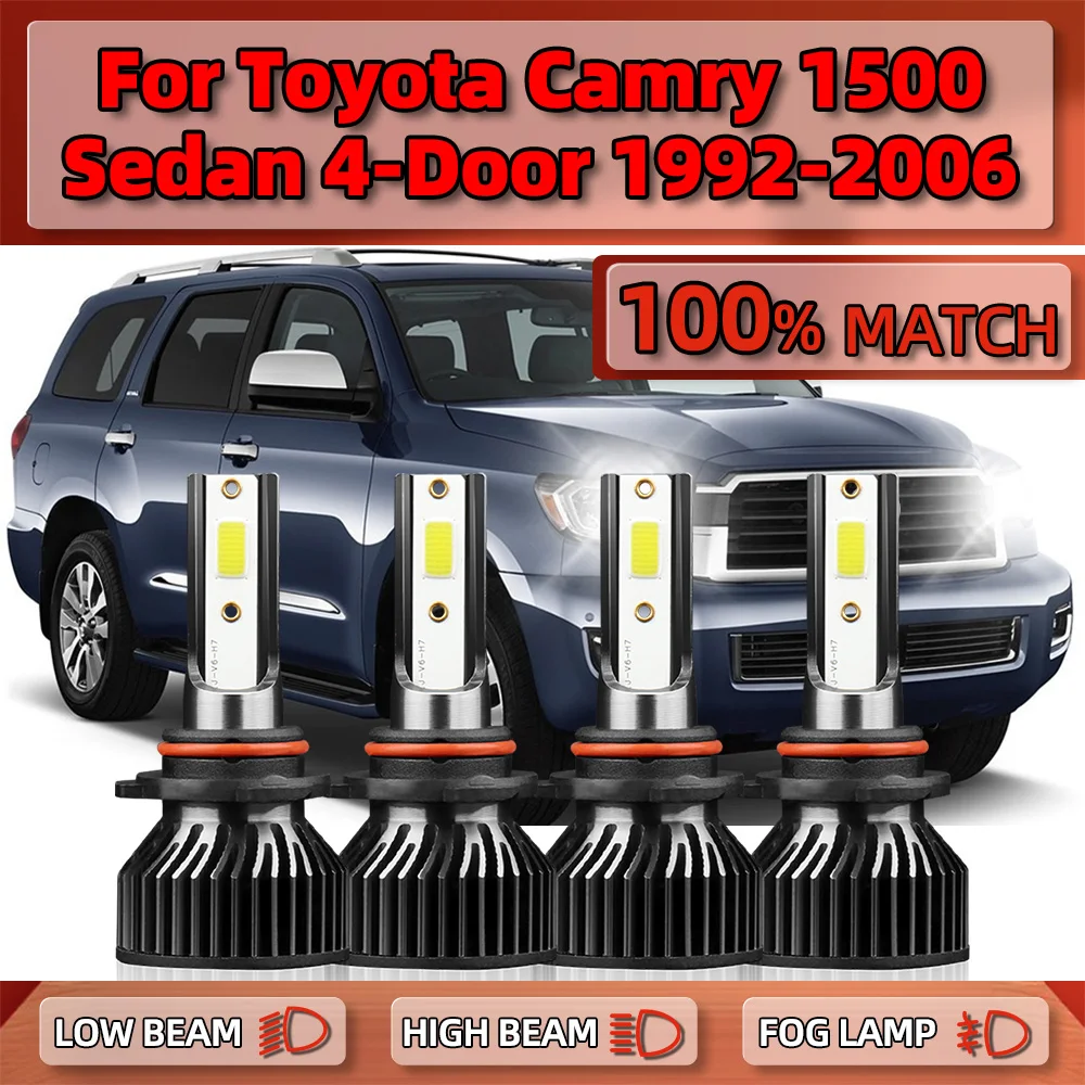 

40000LM LED Headlight Bulbs 240W High Low Beam 6000K Turbo Car Light For Toyota Camry Sedan 4-Door 1992-2002 2003 2004 2005 2006