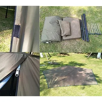 Portable Waterproof Camping Pentagonal Teepee Tent Outdoor Camping Pyramid Tipi Tent with Stove Hole 6