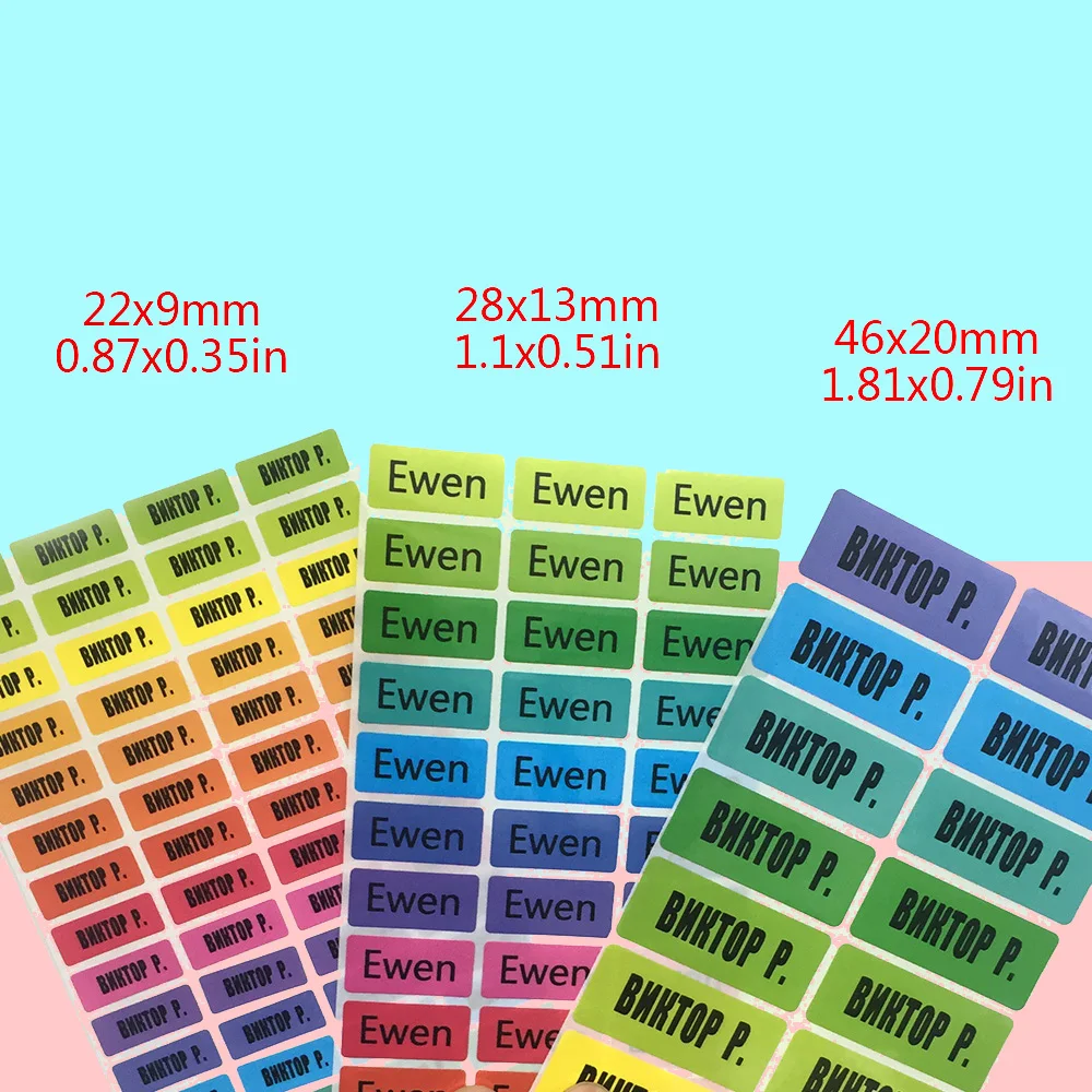Multi-size Colorful Waterproof Name Stickers DIY Personal Label Sticker Children Water Cup Tag School Stationery
