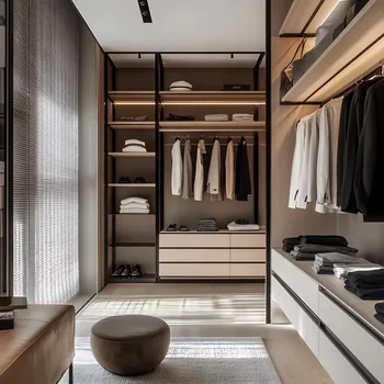 Edgydoor Bedroom & Villa Dressing Room | Custom Built-In Walk-In Closet | Modern Open Design | Aluminum Frame