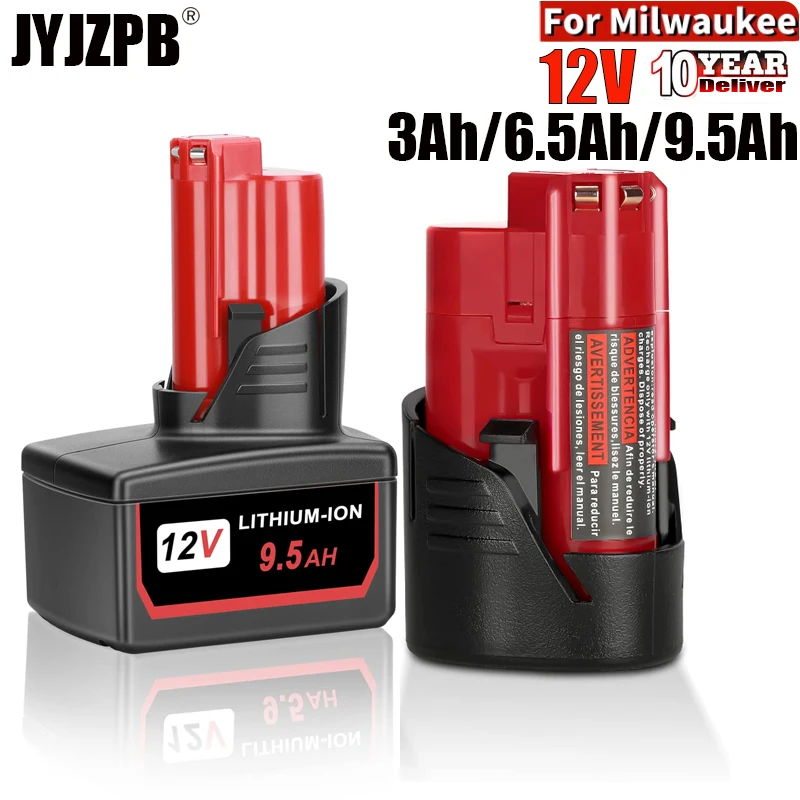 2 Packs For Milwaukee M12 Battery 12V 3/6.5/9Ah Compatible with Milwaukee M12 XC 48-11-2410 48-11-2420 48-11-2411 Cordless Tools power tool battery,rechargeable battery