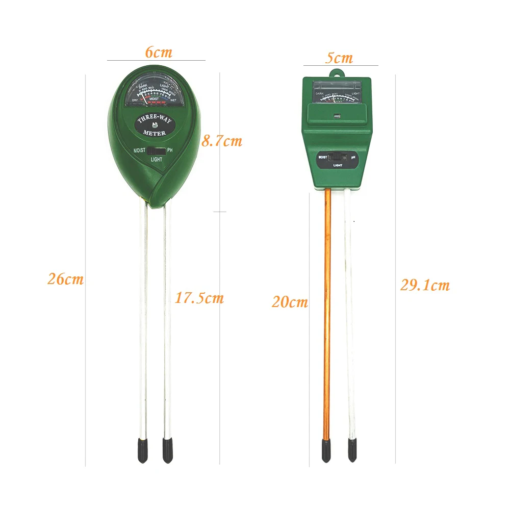 3 in1 Soil Moisture Meter Acidity Humidity Sunlight PH Test Outdoor Monitor Detector