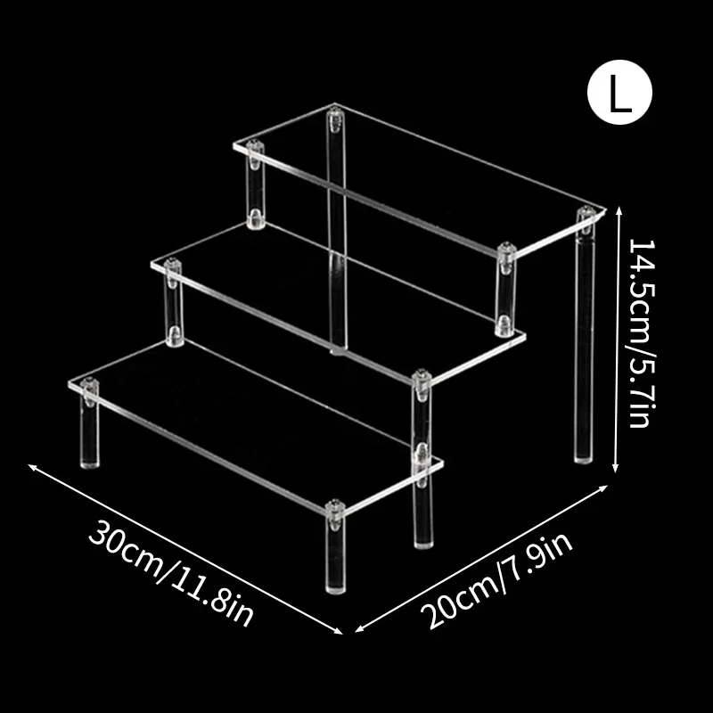 1-3 Tier Perfume Organizer Box Transparent Acrylic Doll Display Stand Holder Transparent Perfumes Storage Rack Shop Display Tool 6