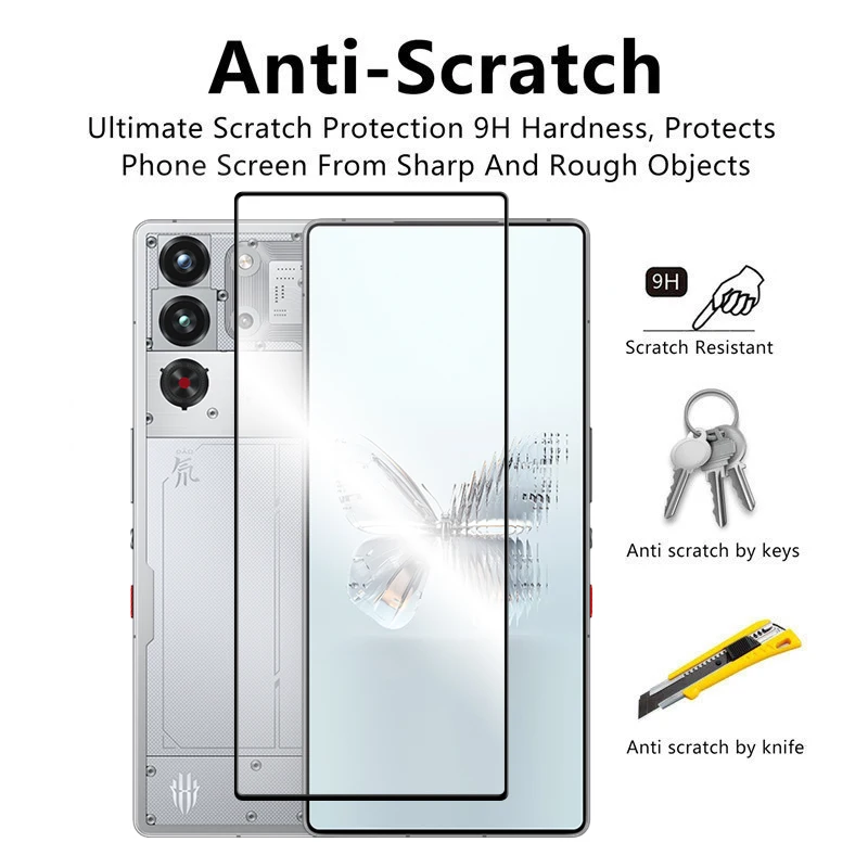 Premium 6-in-1 Tempered Glass Screen Protector, 6.85-inch Full Cover Glue, HD Clarity