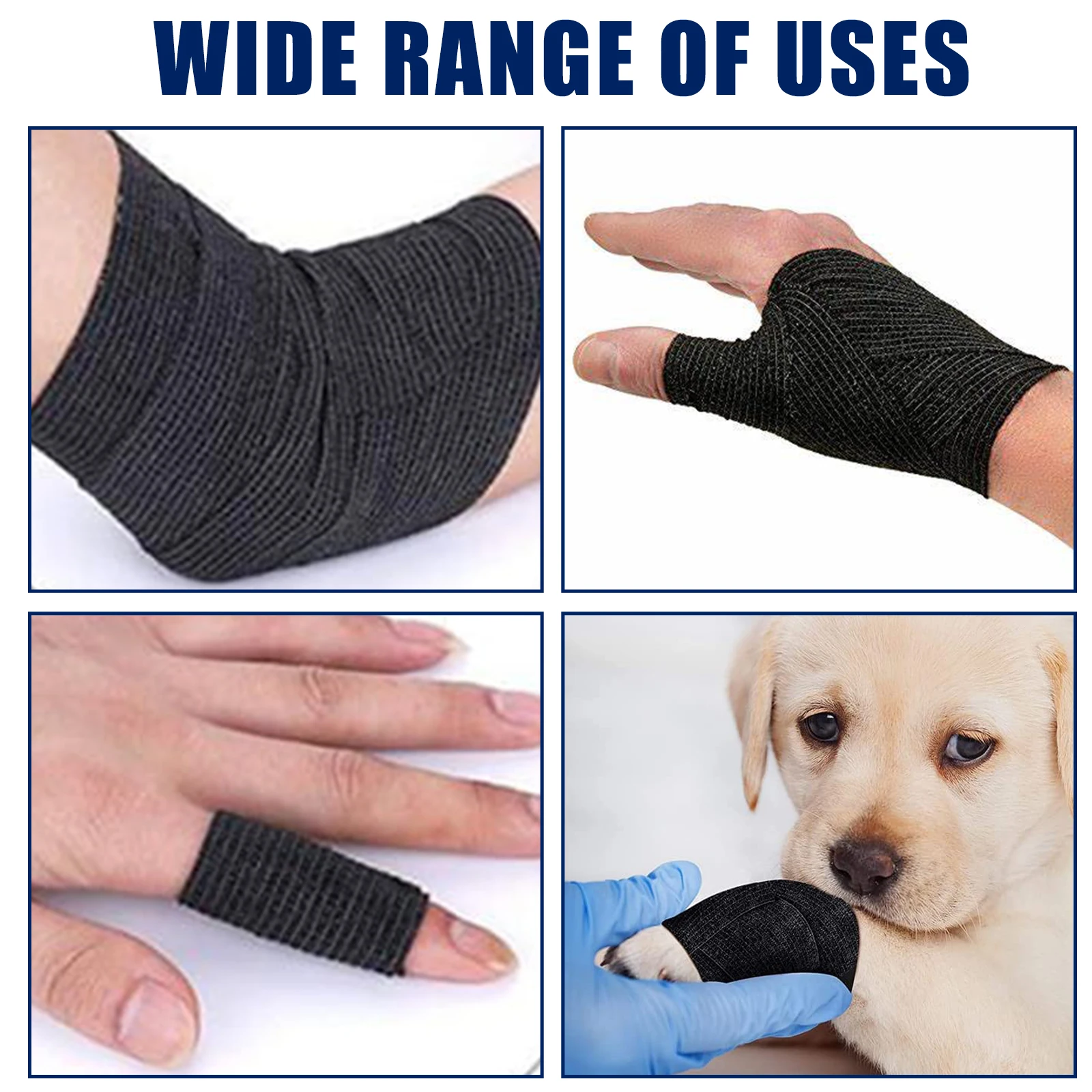 Tattoo Bandage 6/12/24/48Pcs POSEIDON Disposable Waterproof Self-adhesive Elastic Bandage Black Assembled Tattoo