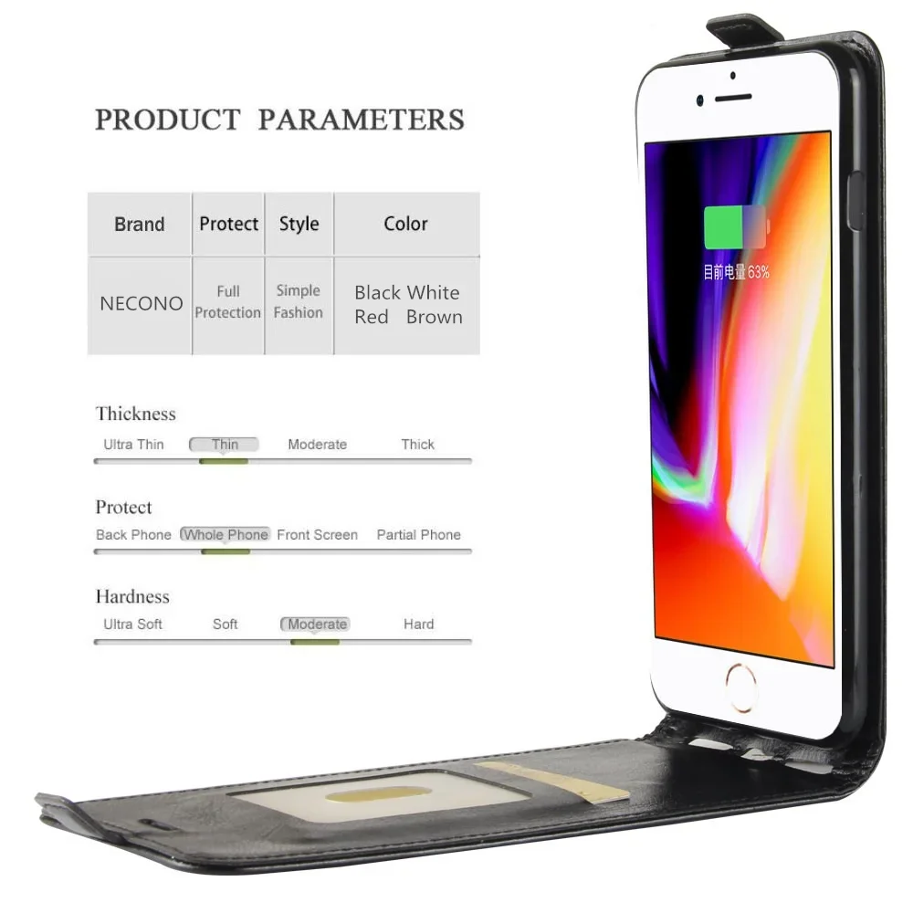 Aleta de Couro Vertical para Huawei y9 Prime2023 y7 y6 Pro Y52023 Y9a Y9s Y8s Y8p Y7a Y6p Y5p Case de - Image 2