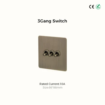 Avoir Vintage ทองเหลืองสวิทช์ 1-4 Gang 2 Way Toggle แผงสวิทช์ Brushed Bronze ซ็อกเก็ตไฟฟ้าและสวิทช์ USB Cat6 Rj45 17