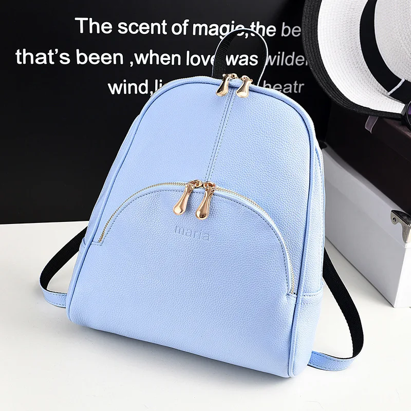 Fashionable Women's Backpack  New Style Student Simple Lightweight Wear Resistant Floral Embossed High Quality PU Leather - 3