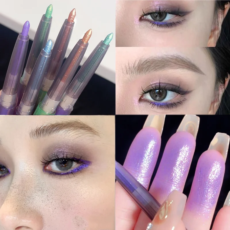 6 Colors Chrome Eyeliner Pen Waterproof Lasting Diamond Glitter