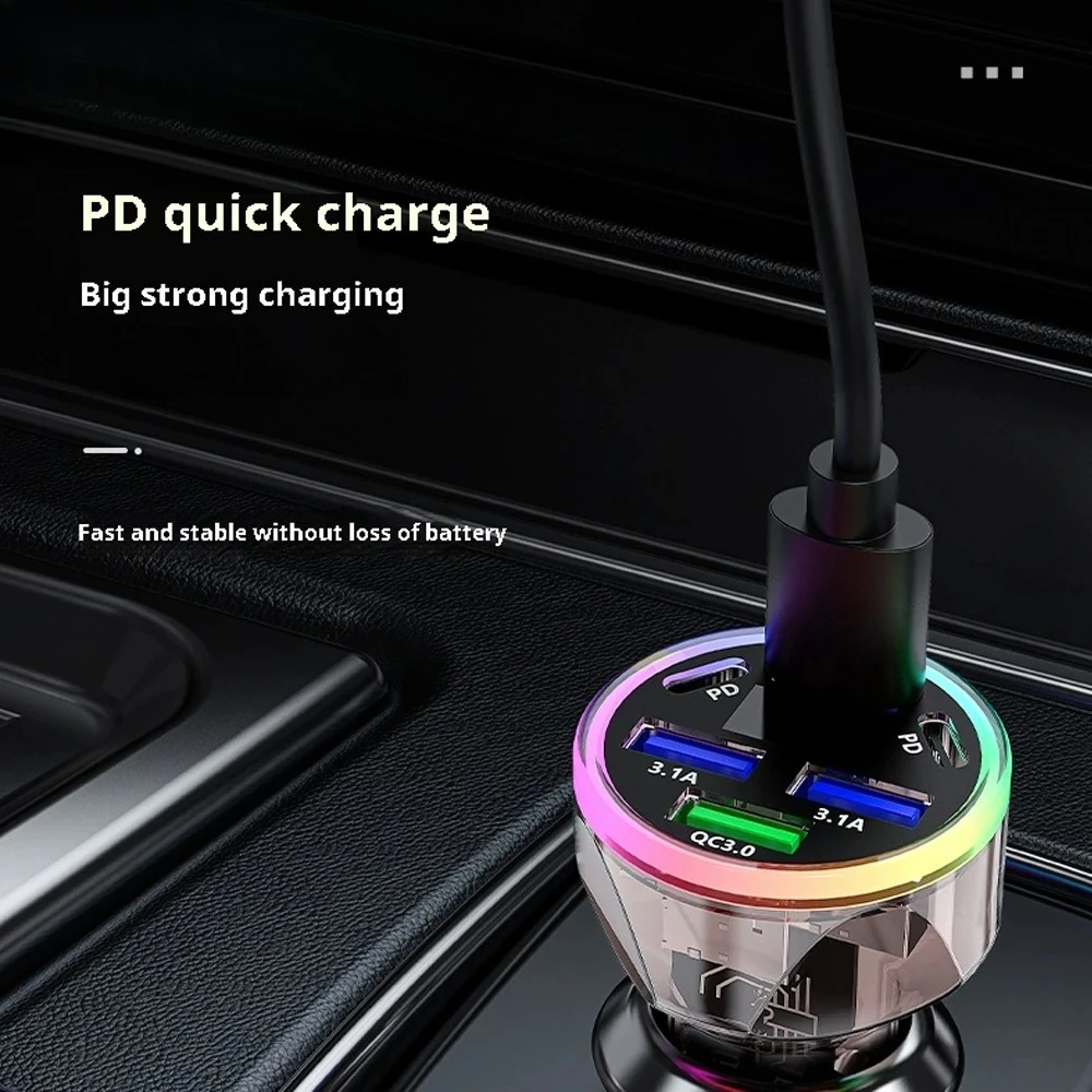 USB Car Charger with Digital Display Charger Fast Charging Mobile Phone Charger For iPhone Xiaomi Samsung Huawei Phone Adapter