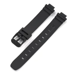 Black Resin TPU Waterproof Sports Watch Band with Stainless Steel Pin Buckle, 10mm - 10mm (Black02)
