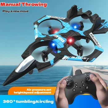 Remote-controlled aircraft K500 fighter four-channel suspended four-axis drone fixed height rolling stunt lighting RC aircraft 1