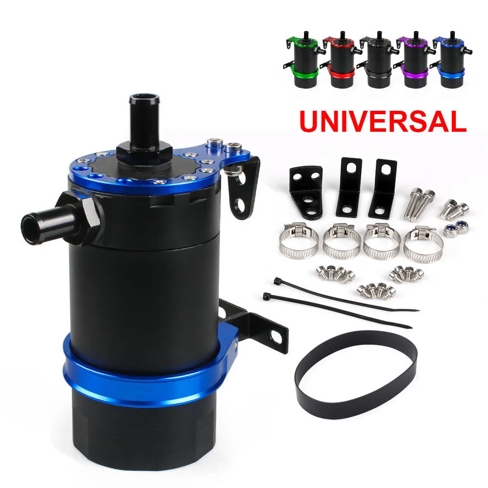 Oil Catch Can Kit Reservoir Baffled Tank with Breather Filter Universal Aluminum