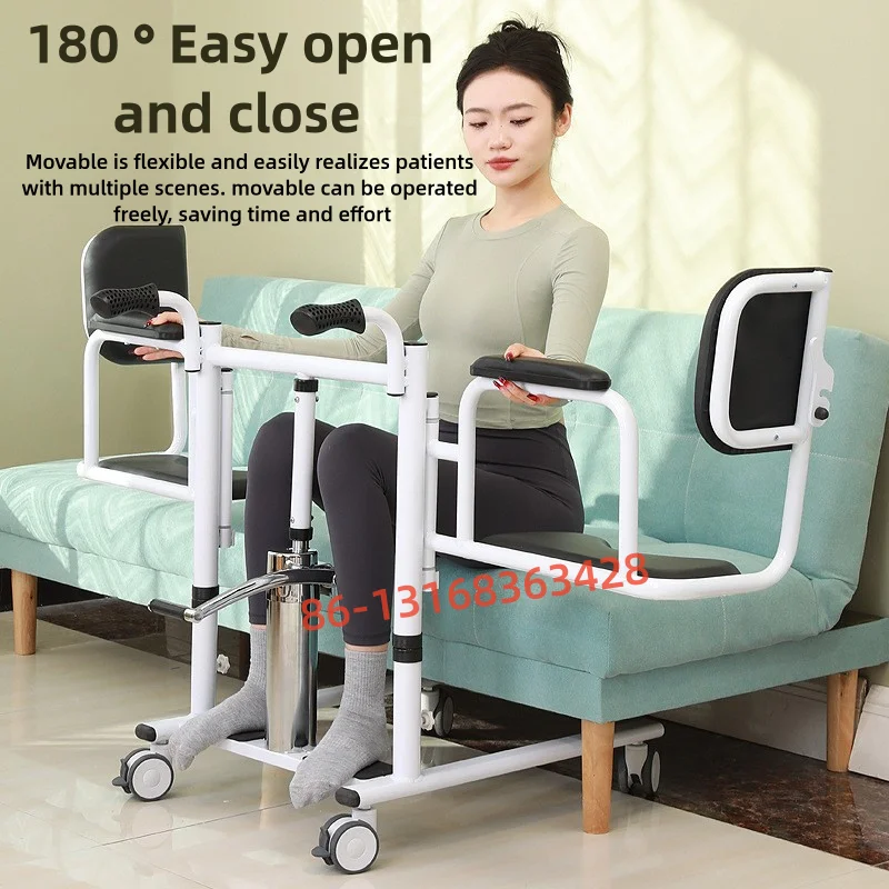 Multifunctional Elderly Rehabilitation Therapy Supplies removable arms Patient Transfer Hydraulic Lift Chair 2