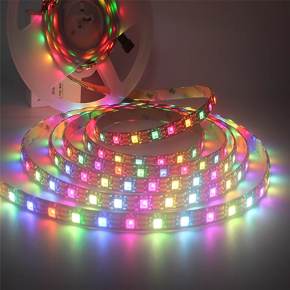 

SK6812 DC 5V RGBW RGBWW Led Strip 4 In 1 Individual Addressable 2812 Light Tape 5M 30 60 Leds/M IP30 IP65 IP67 Black / White PCB