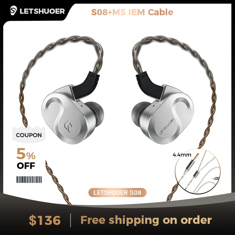 Letshuoer S08 第 4 世代インイヤーモニターイヤホンデュアルコイル 13