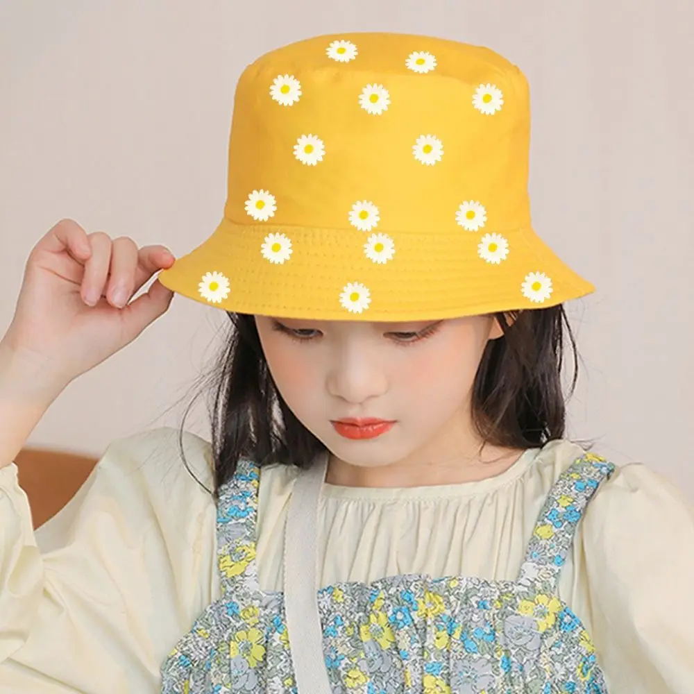 

Boys Girls UV Protection Fisherman Hat Cute Daisy Sun Cap Panama Cap Beach Hat Kids Bucket Hat