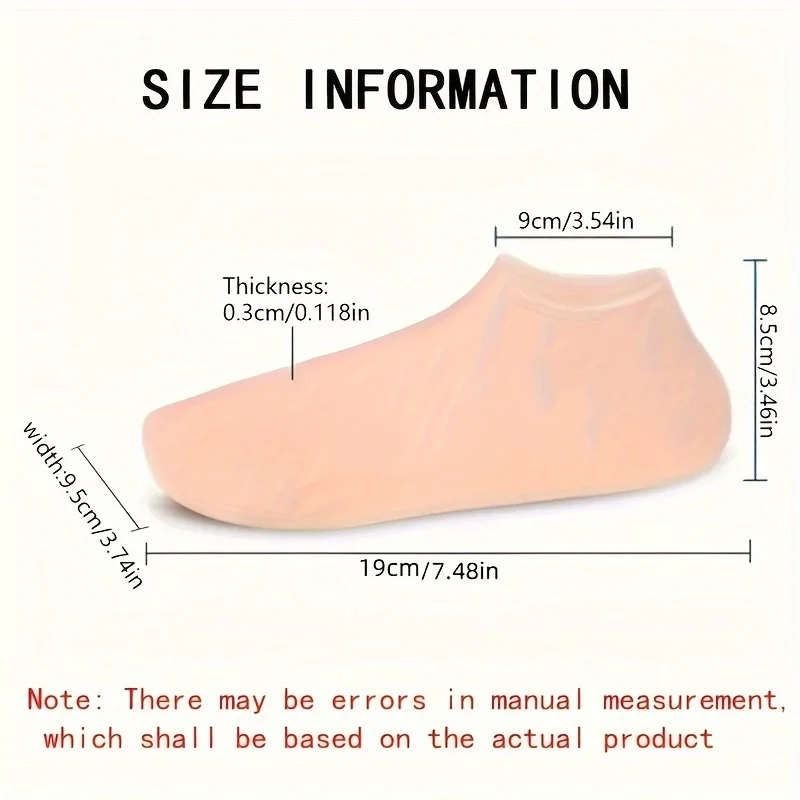 Silicone Gel Moisturizing Socks for Dry, Cracked Feet - Softening & Healing Foot Care, Waterproof Protective Covers 6