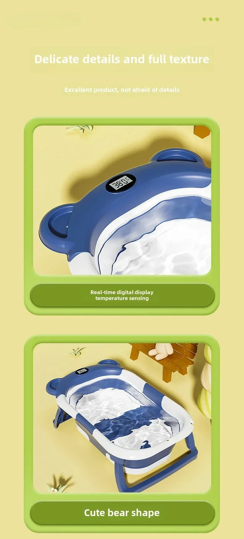 Foldable Baby Bath Tub Intelligent Temperature Display undefined