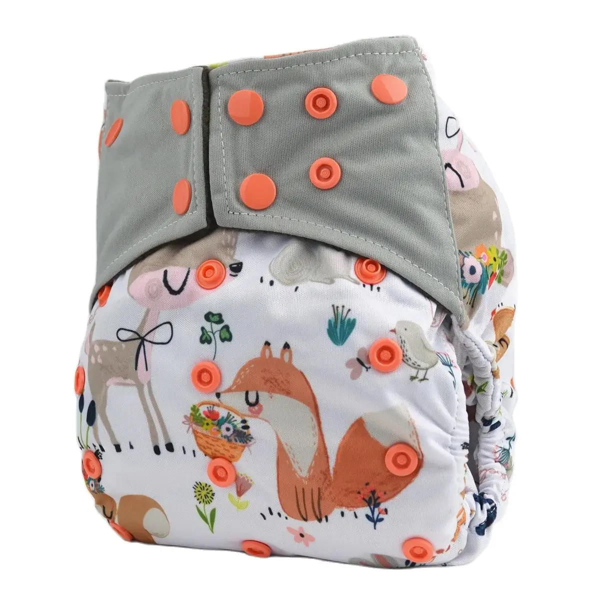 [Sigzagor] 1 Charcoal Bamboo Baby Cloth Diaper Nappy Washable Reusable Double Gusset 3-15kg 8-36lbs NO INSERT