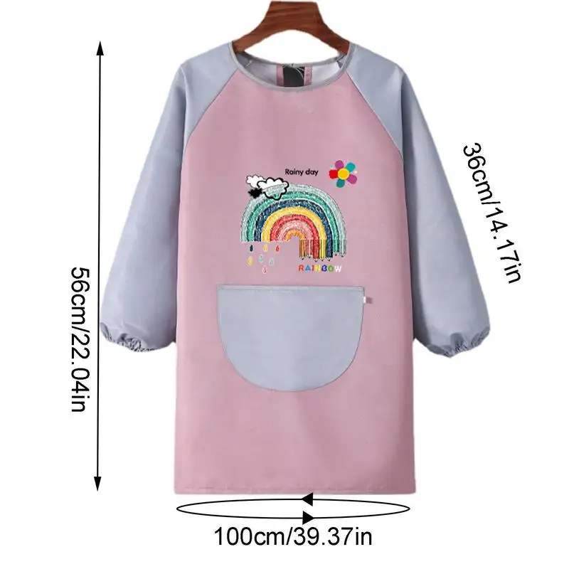 Paint Apron For Kids Long Sleeve Polyester Painting Smocks Adjustable  Waterproof Comfortable Kids Smocks With Big Pocket For - AliExpress