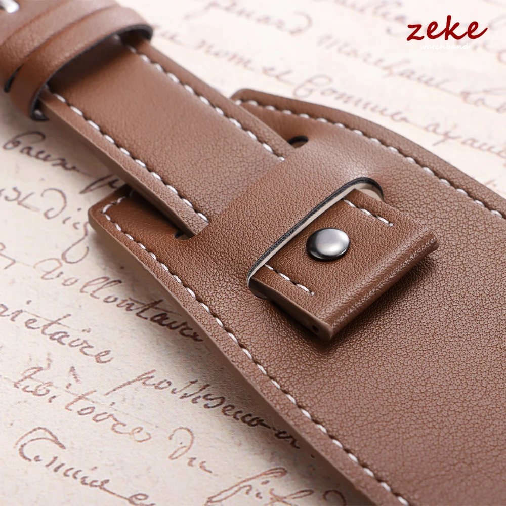 Vintage Leather Cuff Men's Watch Band - Dark, Light, and Black Brown Options