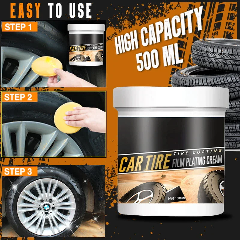 500g Car Tire Retreading Cleaning Cream Auto Plastic Parts Shiny Paste Maintenance Brightener Tire Polishing Agent Anti-Aging tire wax
