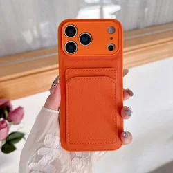 Vibrant Orange Leather Card Holder Wallet Case - iPhone 12 Mini (U)