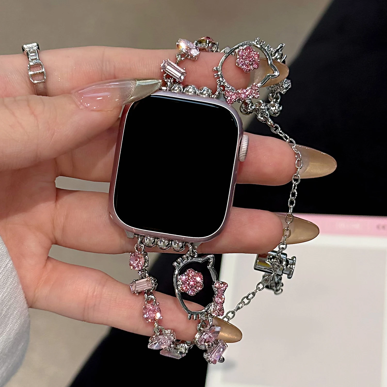 Sparkling Double-Row Diamond Chain Strap