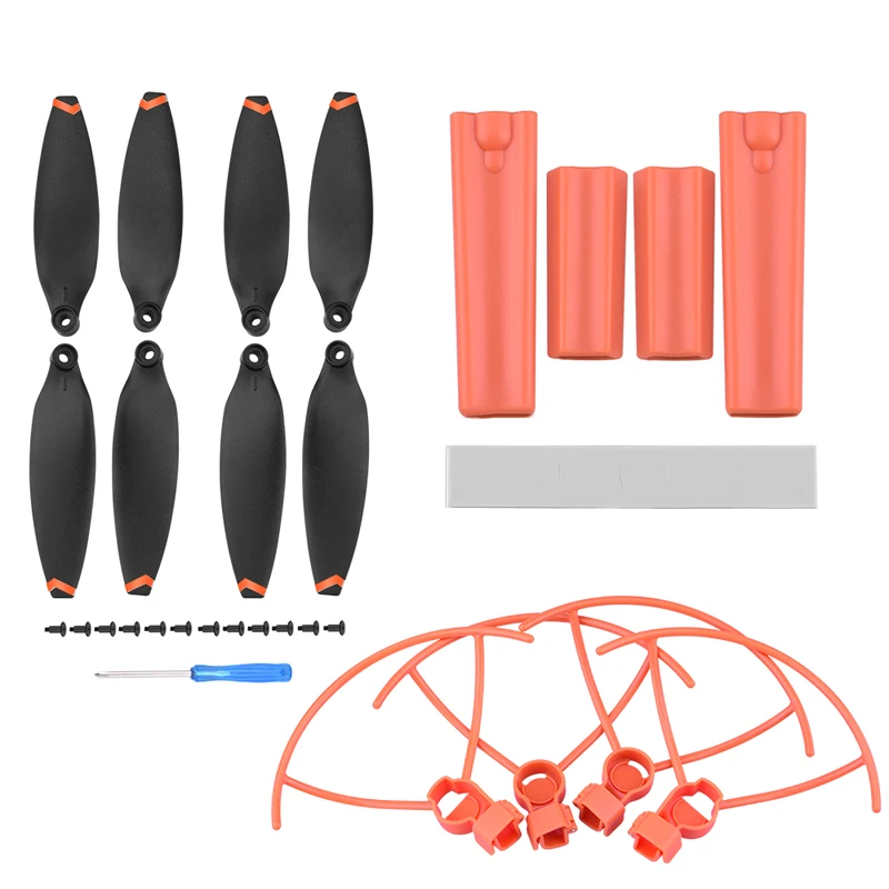 Blade Protection Cover Anti-Collision Propeller Protector Guard and Increased Landing Gear for FIMI X8 MINI Drone,Orange