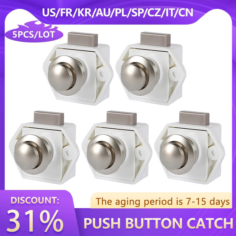 Caravan Push Button Cupboard Locks  Camper Car Push Lock Button Latch -  5pcs 20mm - Aliexpress