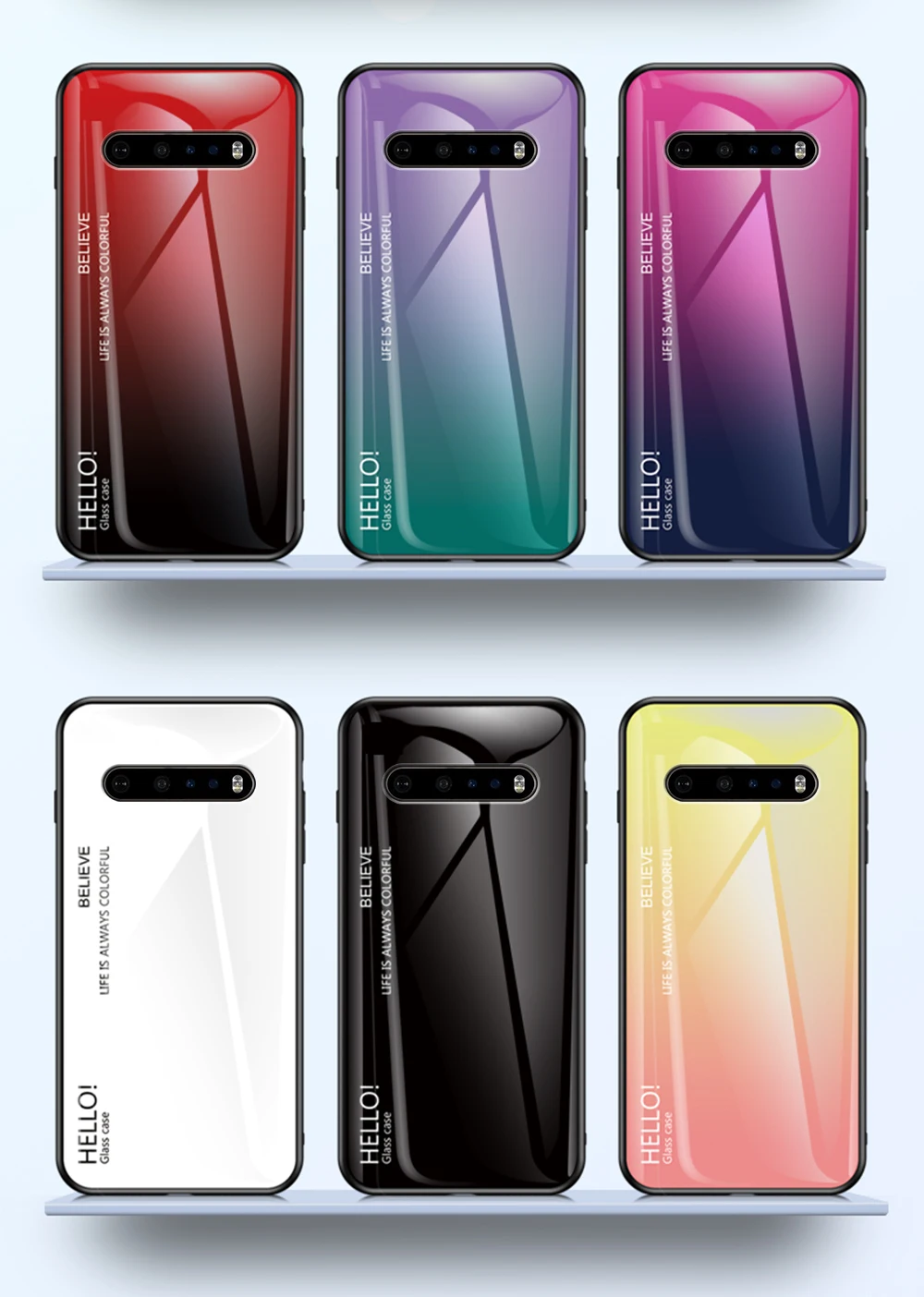 LG G8 Ince Cam Durumda DECLAREYAO Lüks Ultra Ince Sert Ayna Temperli Cam Coque LG G5 G6 G7 G8 G9 V60 Co_voghion.com