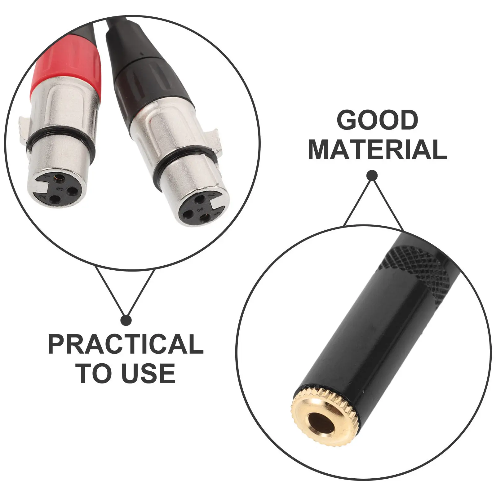 0. 밸런스드 XLR Y 스플리터 케이블 3.5mm TRS - 듀얼 3핀 XLR 암 커넥터, 금도금, 이중 차폐, 오디오 녹음 및 라이브 방송용