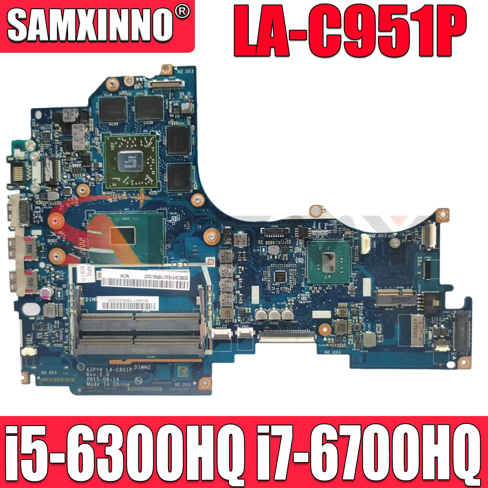 

LA-C951P Motherboard For Lenovo Y700-14ISK Laptop Motherboard Mainboard with CPU I5-6300HQ i7-6700HQ GPU V2G V4G