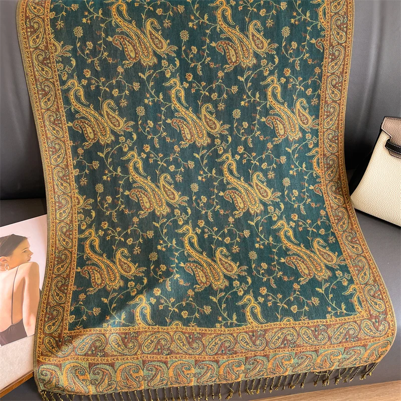 Bohemia Pashmina Hijab Scarf Long Muslim Cashmere Shawl Female Foulard Soft Turban Head Wraps For Women Headband Luxury Brand - Image 4