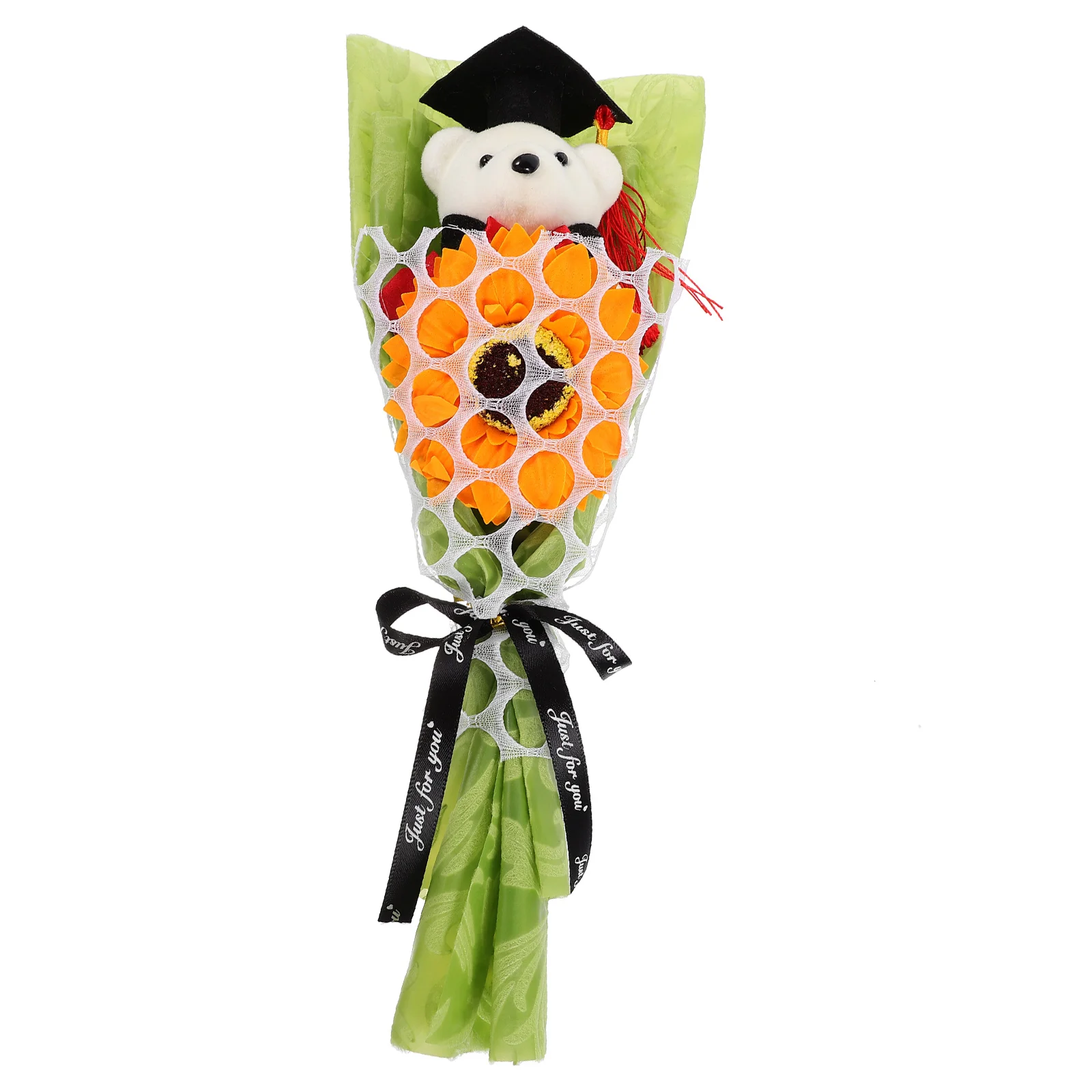 

Graduation Sunflower Bear Bouquet Graduation Party Plush Bear Bouquet Ornament Sunflower Bouquet