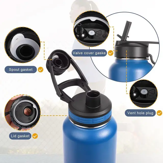 6 Guarnizioni In Silicone Per Borracce IRON °FLASK Bocca Larga - 5.8 Cm, Per 32/40/64 Oz, Anti-Perda | Ricambi - Foto 13