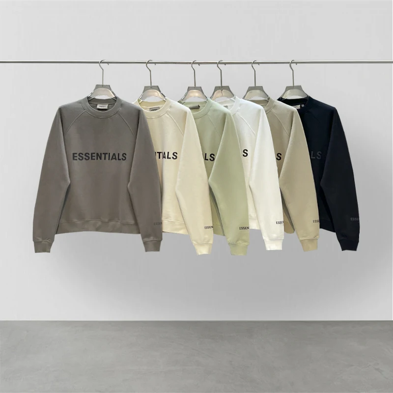 

Classic fashion brand ESSENTIALS round neck sweater 100% cotton 3D printing letter logo Hip hop loose oversize unisex hoodie