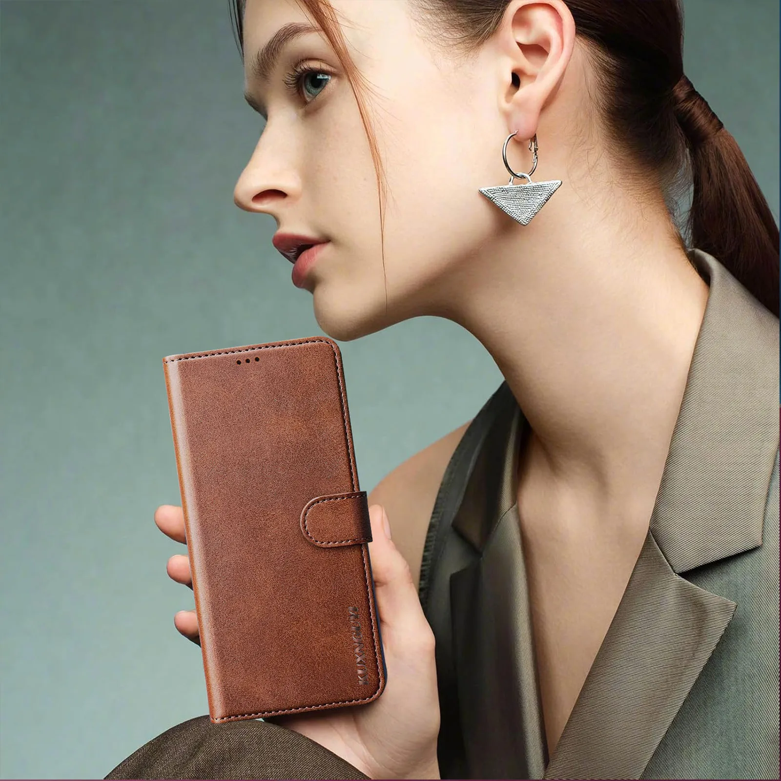 Premium Wallet Phone Case with Card Holder and Magnetic Flip Leather Stand - Shockproof Protection Cover