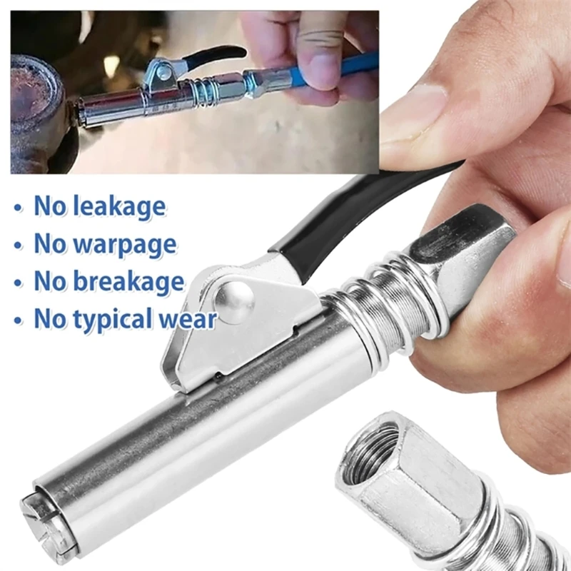 Grease Guns Coupler 10000PSI Working Pressure Quick Release Coupler with Easy to Lock Handle for 1/8" NPT Grease Guns