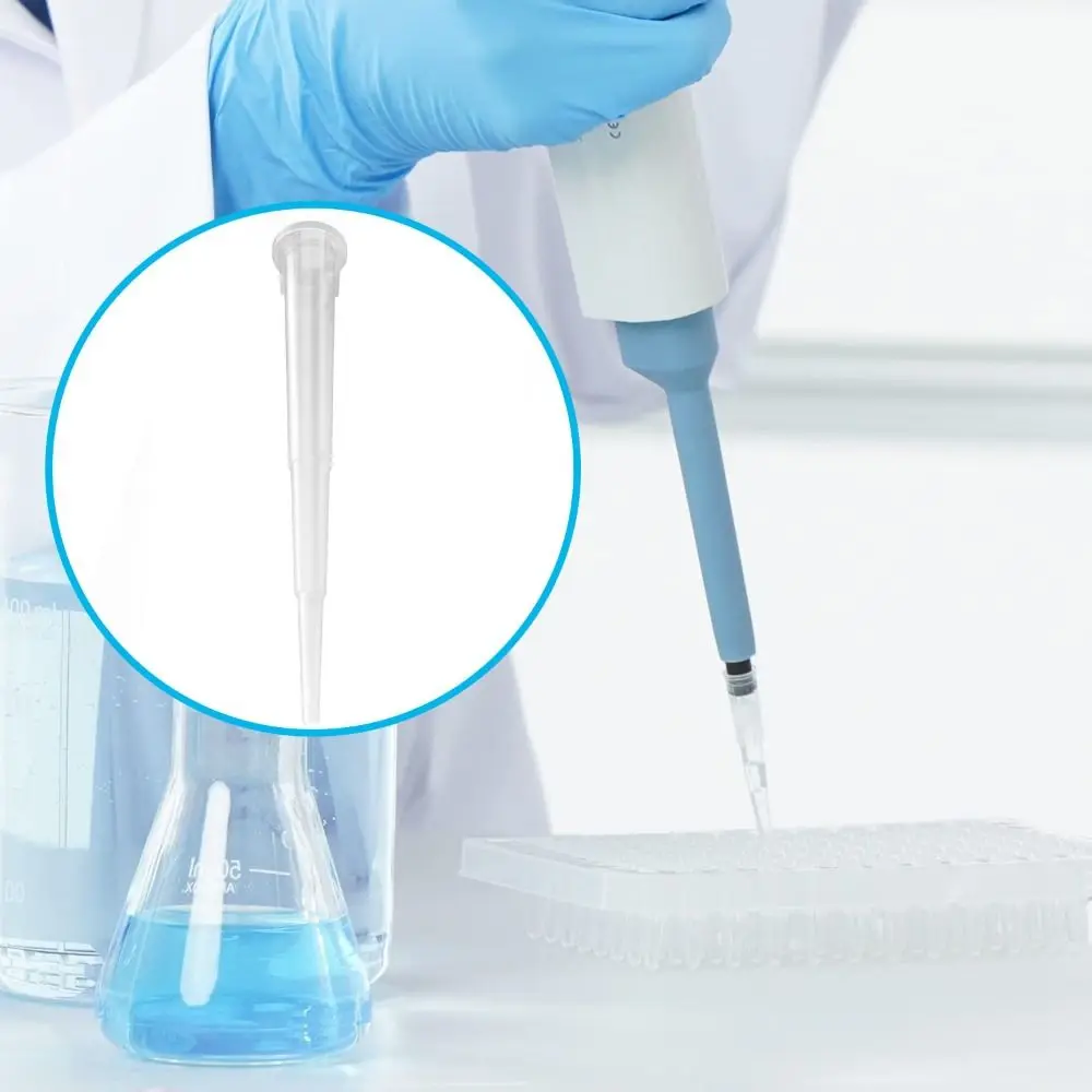 1000Pcs Plastic Non-filter Pipette Tips Universal Type Clear 10uL Sterile Pipette Tips Lab Laboratory