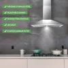 Tieasy 30 Inch 450 CFM Wall Mount Ducted/Ductless Permanent Filters LED Light Stainless Steel Range Hood for Kitchen US1001G75A 2