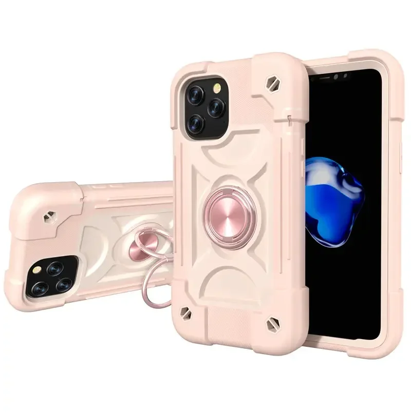 Colorful Rugged Armor Bumper Shockproof Phone Case with Ring Holder