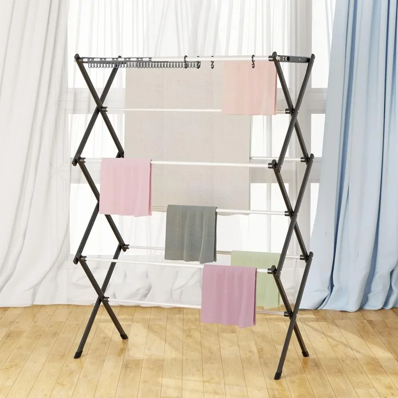 Foldable Drying Rack Clothing, Clothes Drying Rack Collapsible Indoor, Dryers for Laundry - 40" x 28.8" x 14.2", Space Saving 2