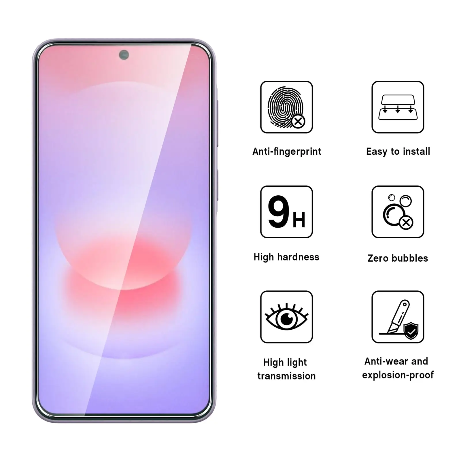 Premium 6.7 Tempered Glass Screen Protector - HD Crystal Clarity, 9H Hardness, Anti-Scratch & Shockproof